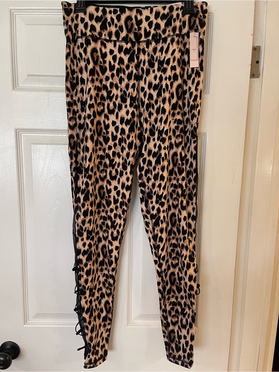 Victoria's Secret Pants - Victoria Leopard Print Lace-Up Leggings